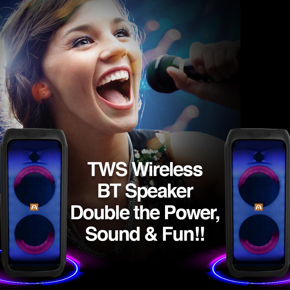 RAVE 80 TWS WIRELESS BT PARTY SPEAKER WITH LED LIGHTS Nuxor club