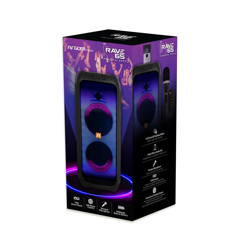 RAVE 80 TWS WIRELESS BT PARTY SPEAKER WITH LED LIGHTS Nuxor club